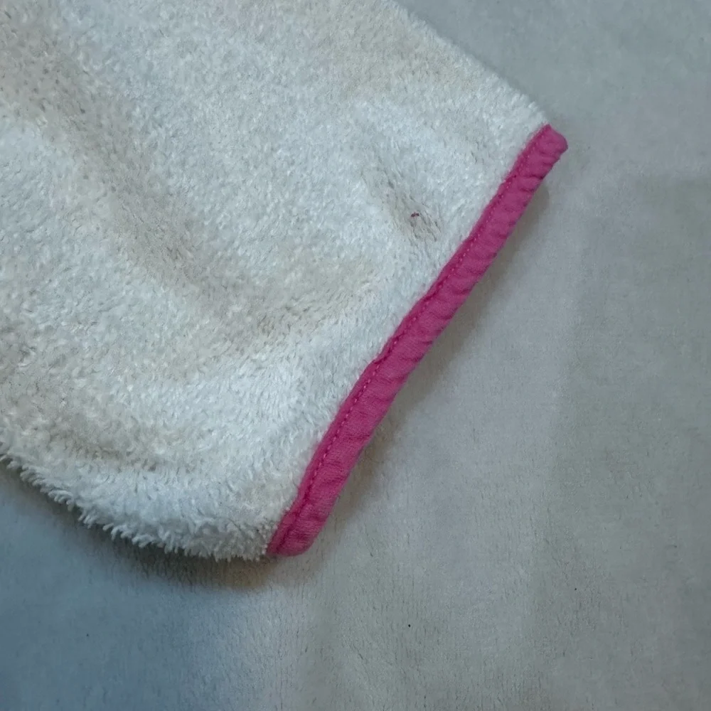 Rare Vintage PINK White Towel Robe